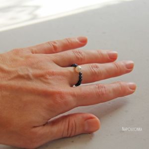 фото купить кольцо на резинке жемчуг сваровски и кристаллы Swarovski винтаж