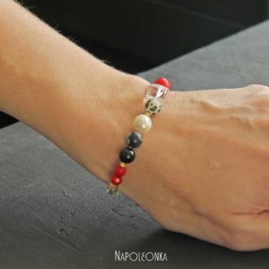 Браслет из натуральных камней и жемчуга "Майкл Джексон"